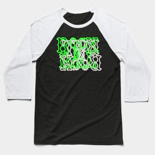 Glowing Neon Green and White RocK n RolL Anagram Baseball T-Shirt